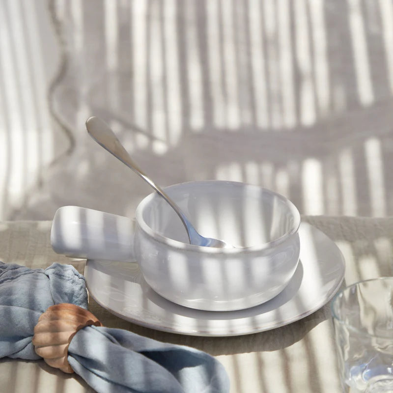 300142 Costa Nova Aparte White Onion Soup Bowl with Handle 196x127mm Tomkin Australia Hospitality Supplies