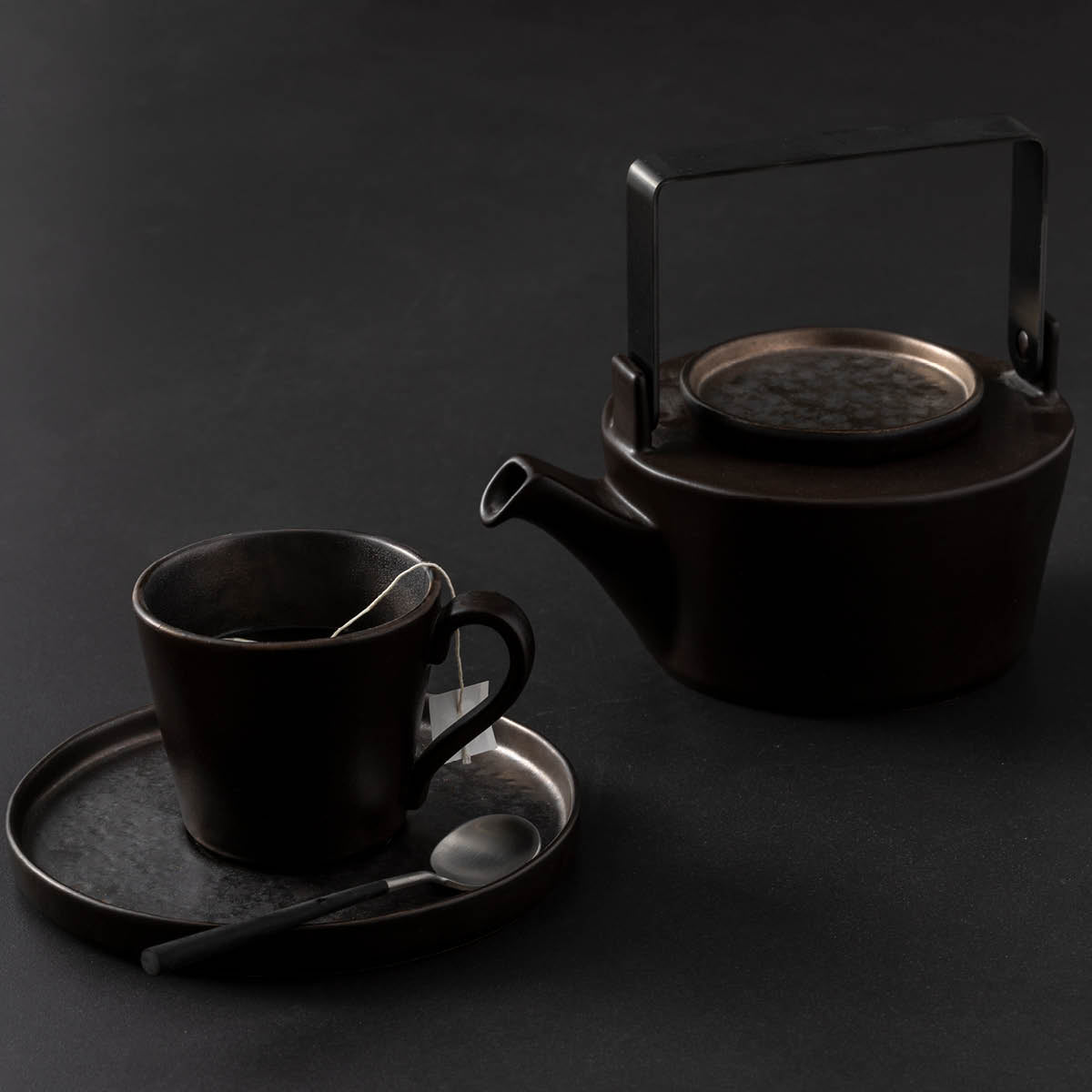 300841 Costa Nova Lagoa Metal Coffee Cup & Saucer Set 90ml Tomkin Australia Hospitality Supplies