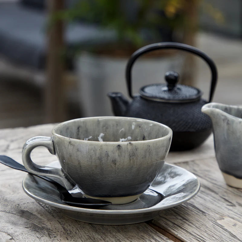 Madeira Grey Tea Cup &amp; Saucer Set 250ml