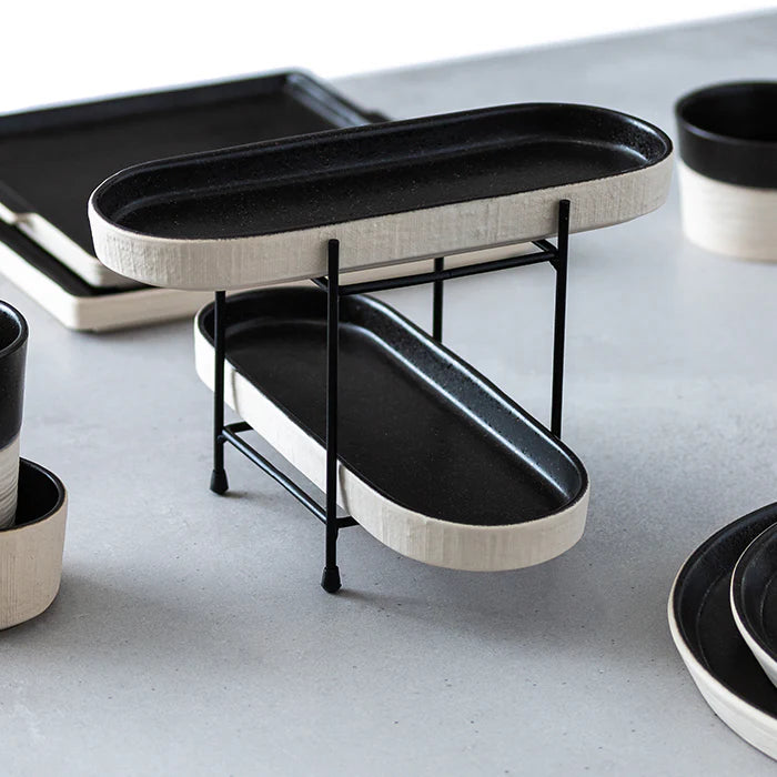 Notos Latitude Black Oval Tray 253x95mm