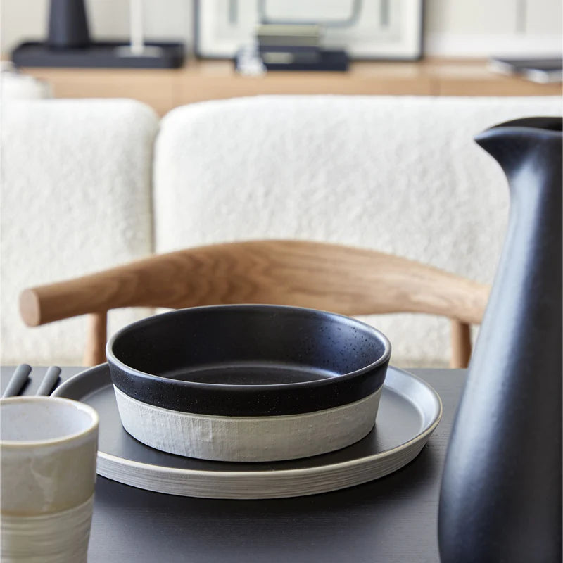 301168 Costa Nova Notos Latitude Black Low Bowl 199mm / 950ml Tomkin Australia Hospitality Supplies