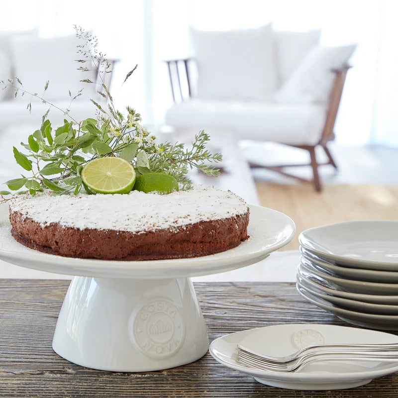 301248 Costa Nova Nova White Footed Plate 330x124mm  Tomkin Australia Hospitality Supplies