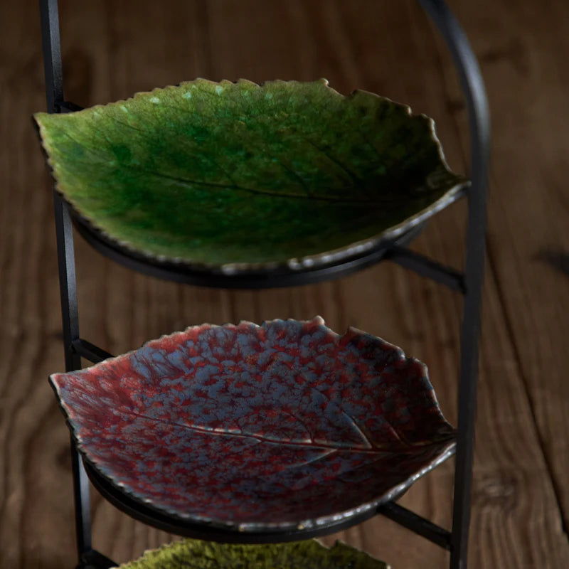 301513 Costa Nova Riviera Tomate Alchemille Leaf Plate 176x150mm Tomkin Australia Hospitality Supplies