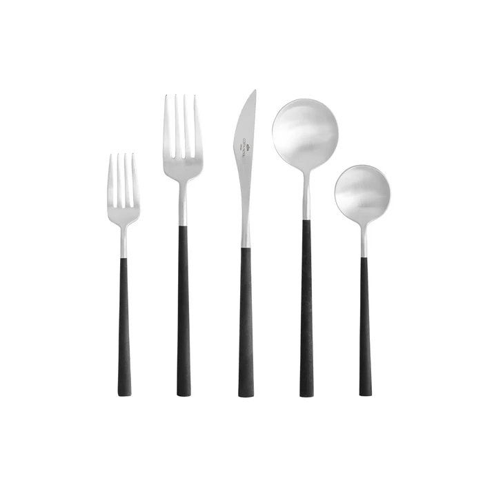 Mito Brushed Black 5pc Cutlery Set