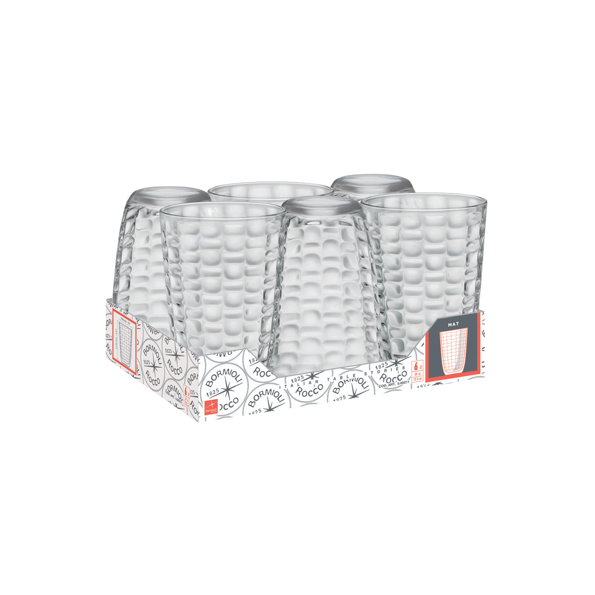 340-306 Bormioli Rocco Mat Long Drink 395ml Clear Packaging Tomkin Australia Hospitality Supplies