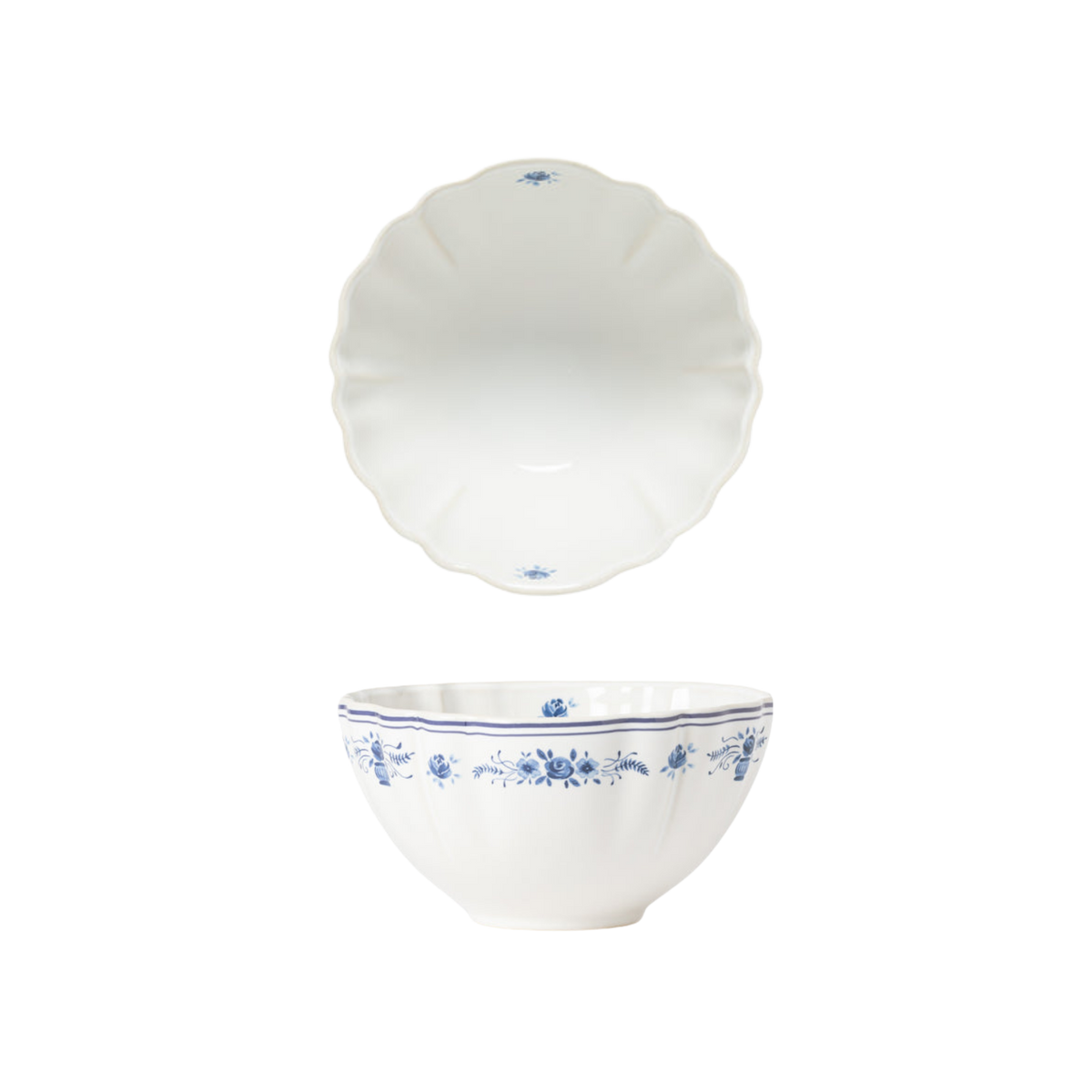 Vila White-Blue Soup/Cereal Bowl 162mm