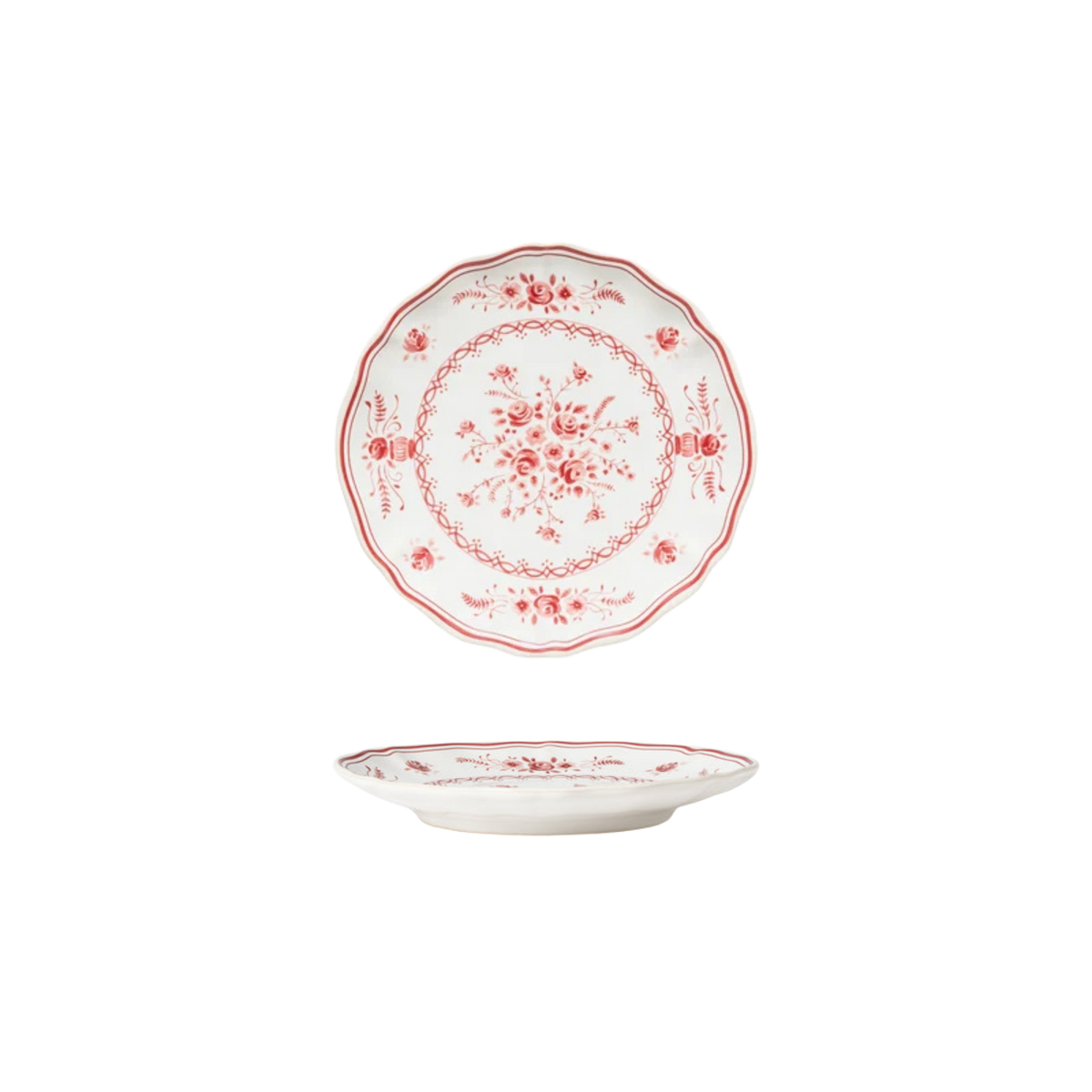 Vila White-Red Appetizer Plate 168mm