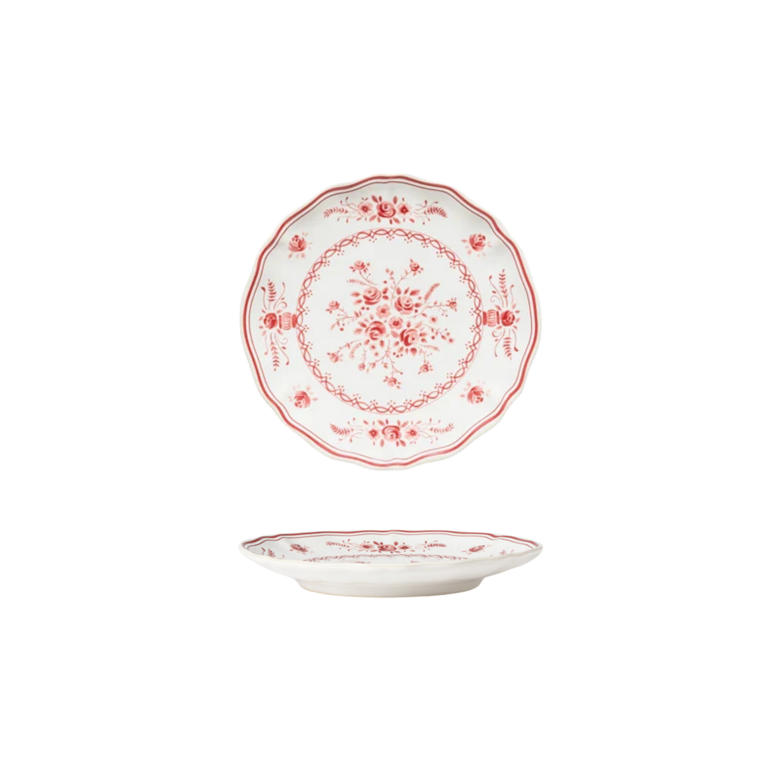 Vila White-Red Appetizer Plate 168mm