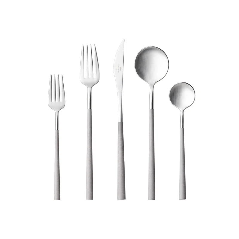 Mito Brushed Cloud Grey 5pc Cutlery Set