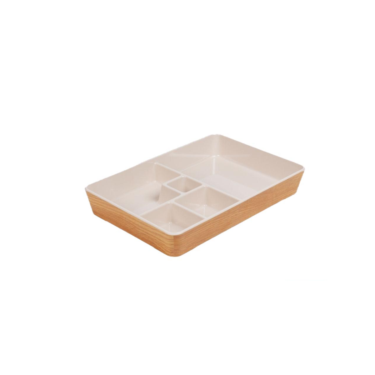 Zicco Melamine Inroom Bento 5 Complete Box Wood / White 284x189x41mm