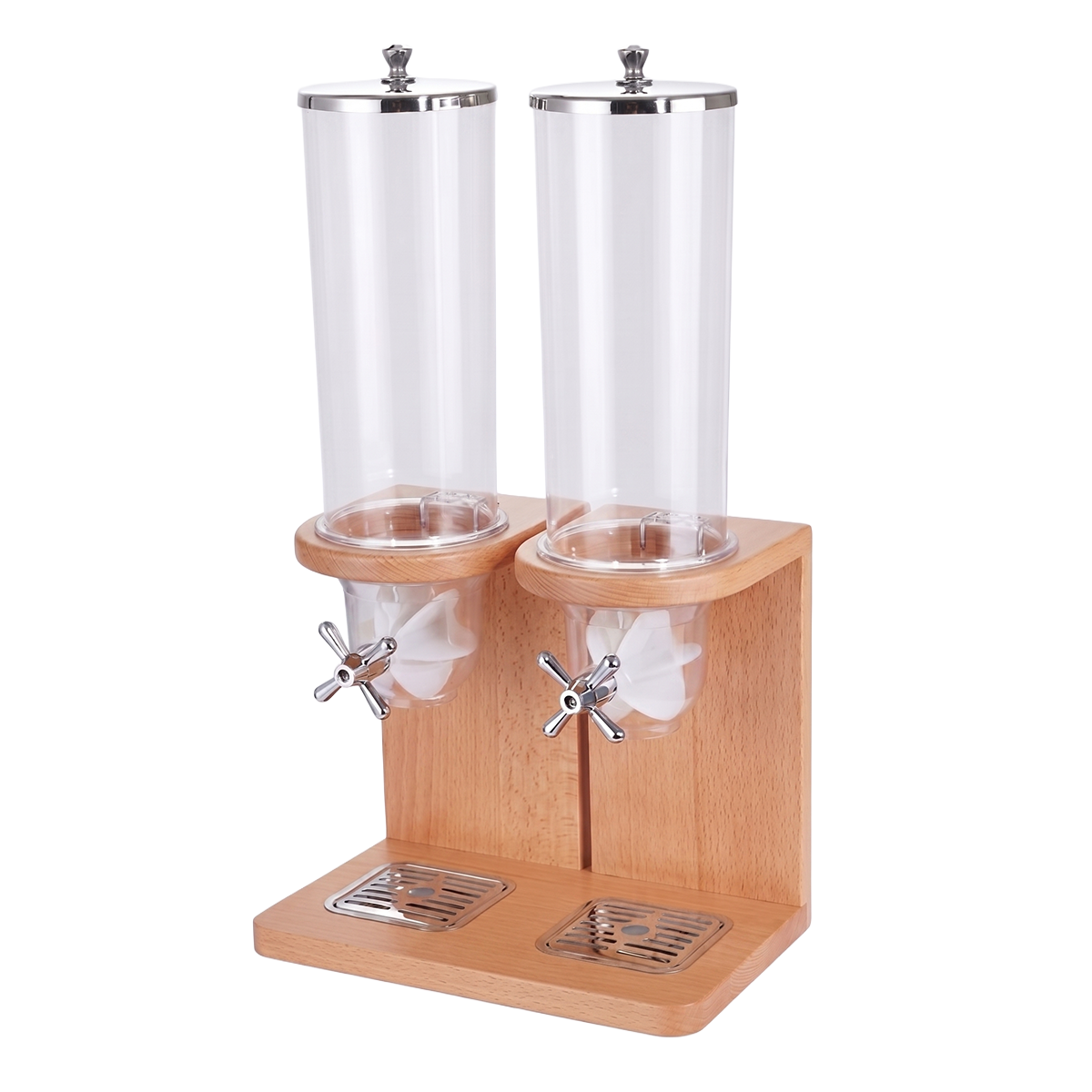 Serve Beechwood  Dual Cereal Dispenser 340x220x640mm