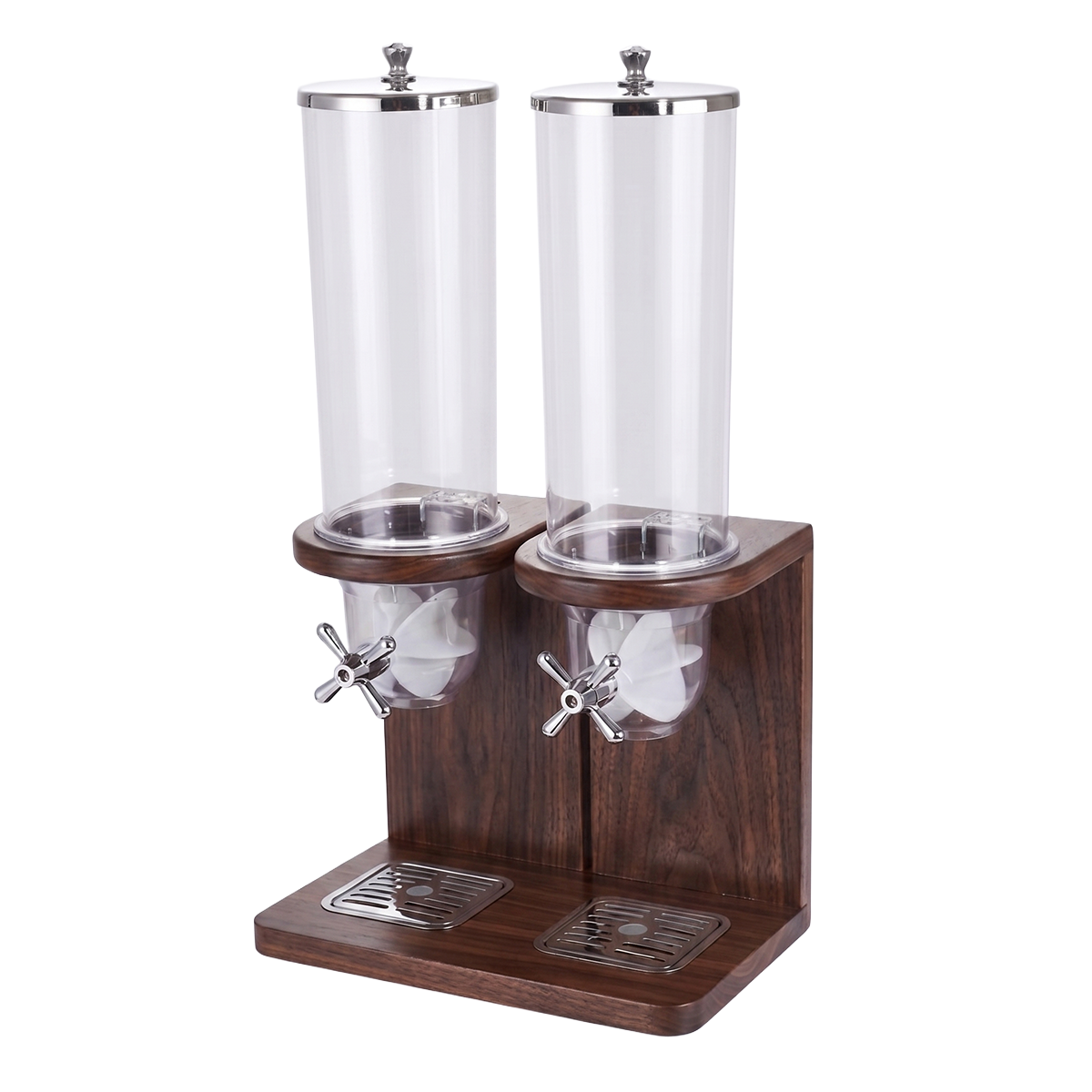 Serve Walnut Dual Cereal Dispenser 340x220x640mm