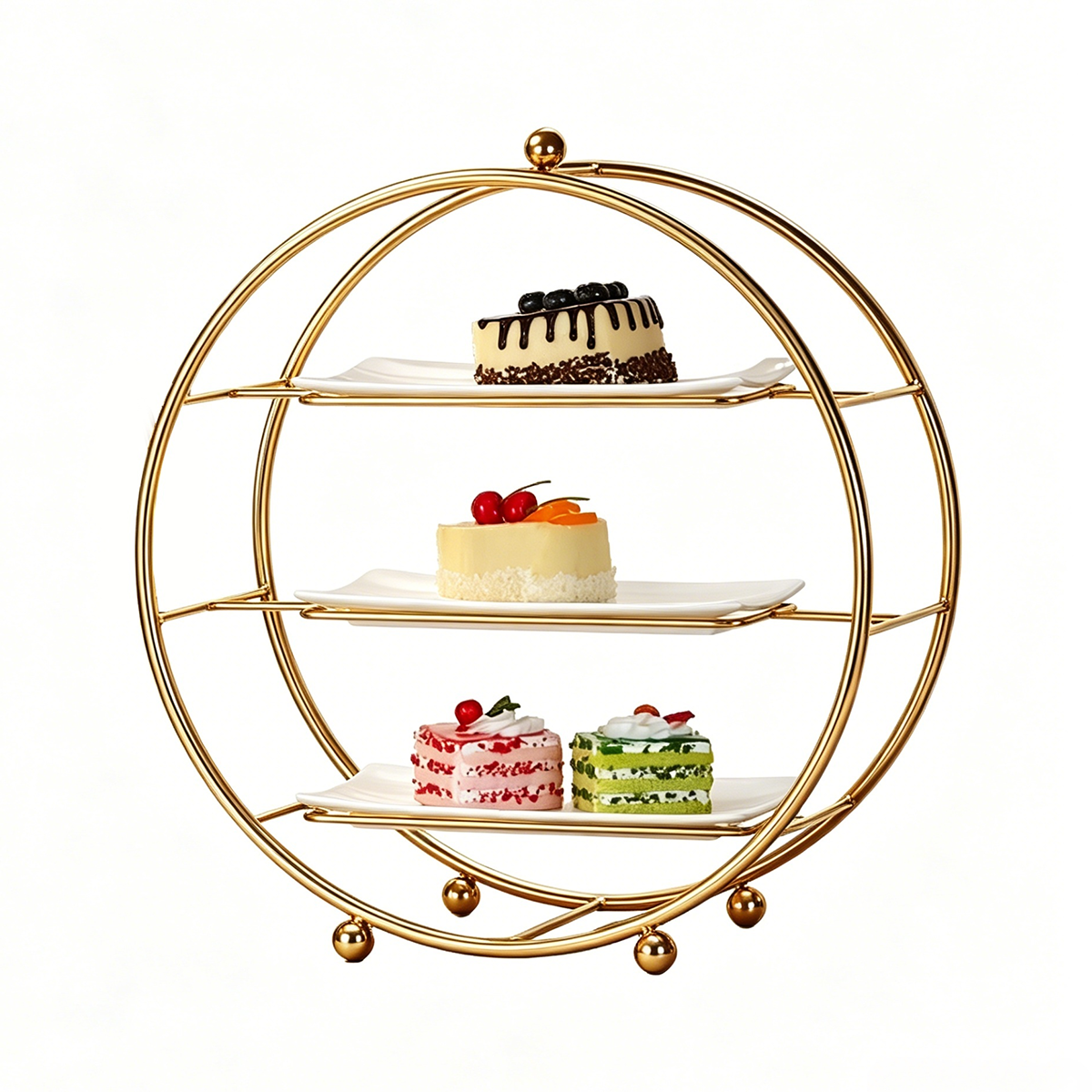 Serve 3-Tier Display Stand with White Trays 400x170mm