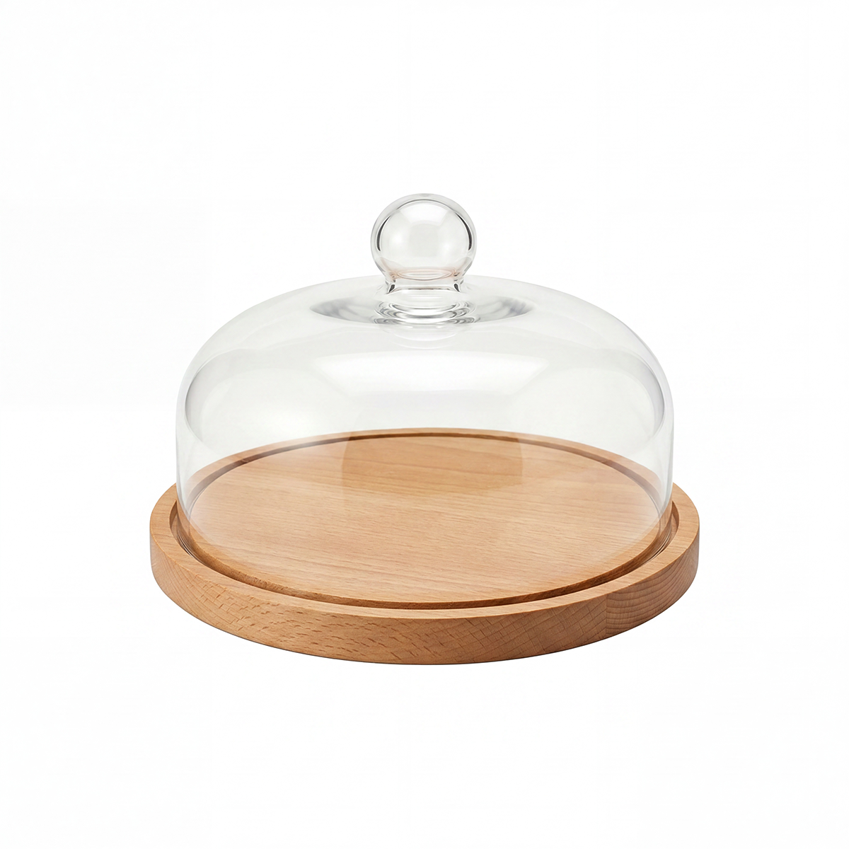 Serve Beechwood  Cake Plate with Cloche 290x200mm