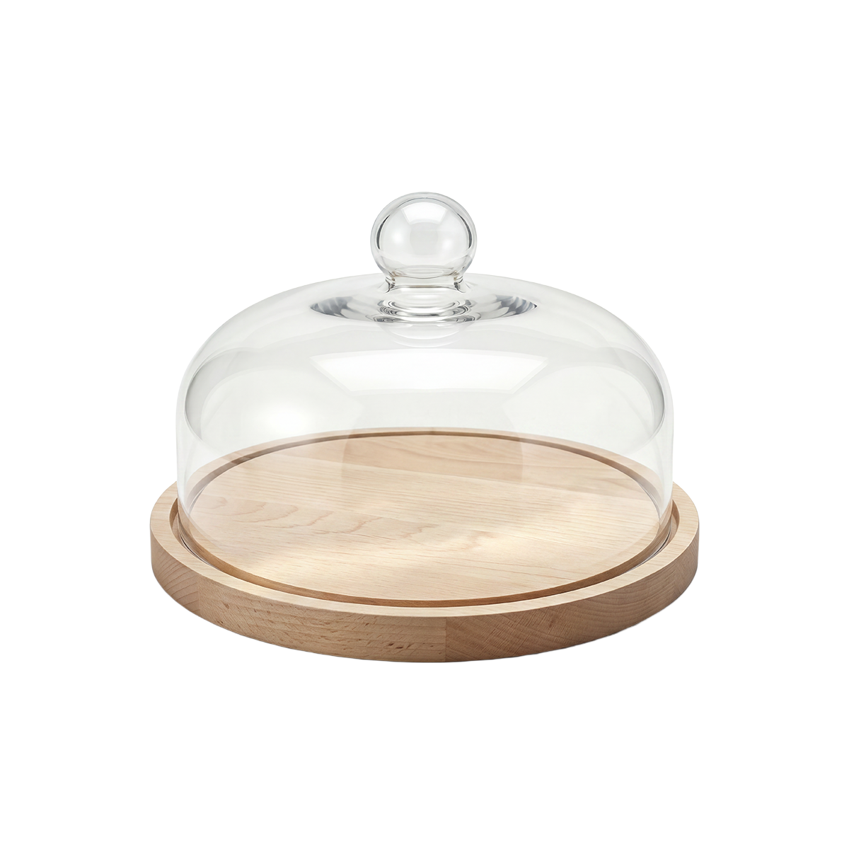 Serve Beechwood  Cake Plate with Cloche 250x170mm