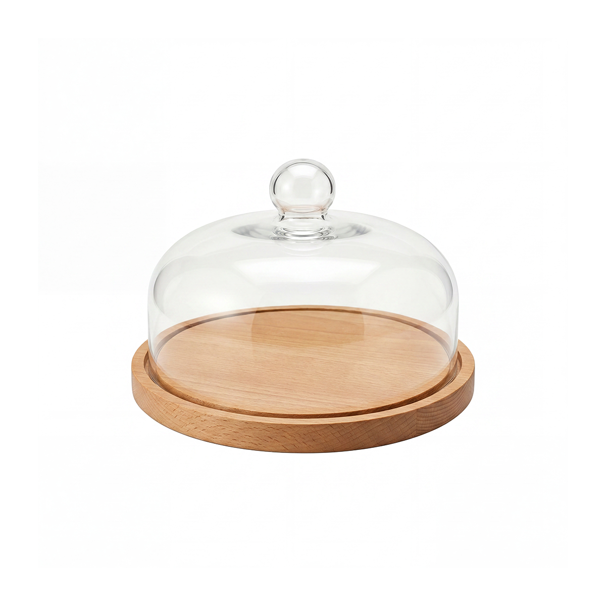 Serve Beechwood  Cake Plate with Cloche 250x170mm