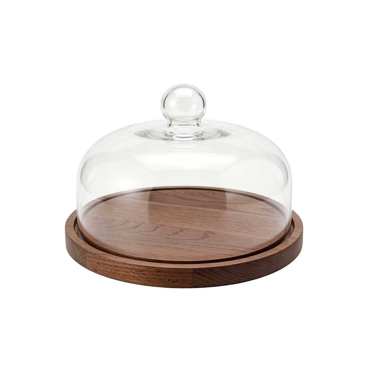 Serve Walnut Cake Plate with Cloche 290x200mm