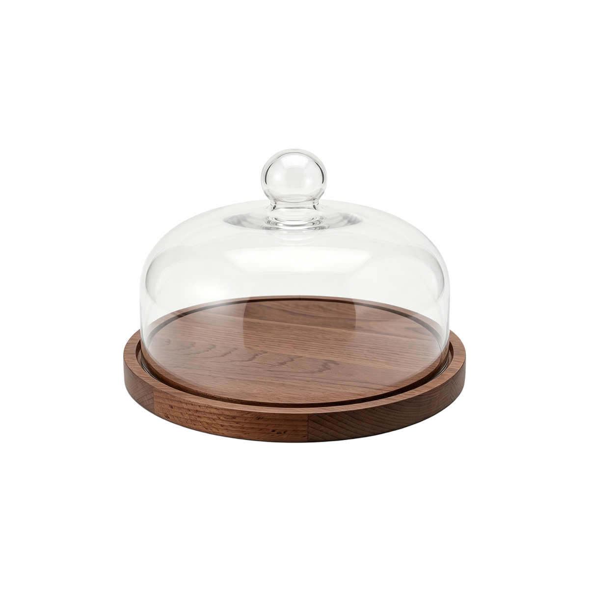 Serve Walnut Cake Plate with Cloche 250x170mm