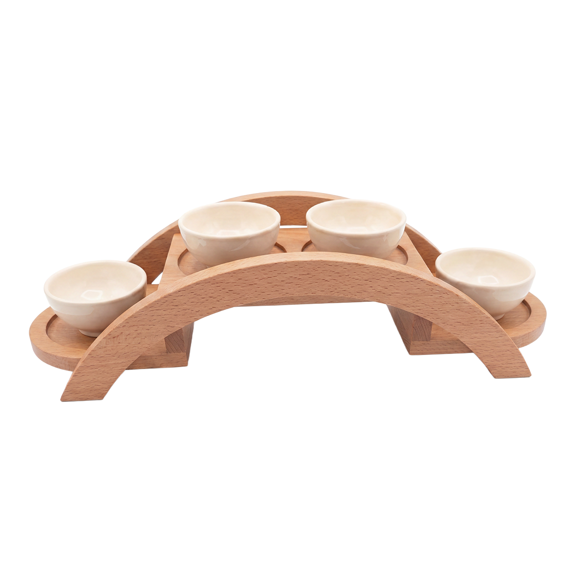 Serve Beechwood  4 Bowl Riser Set 470x150x120mm