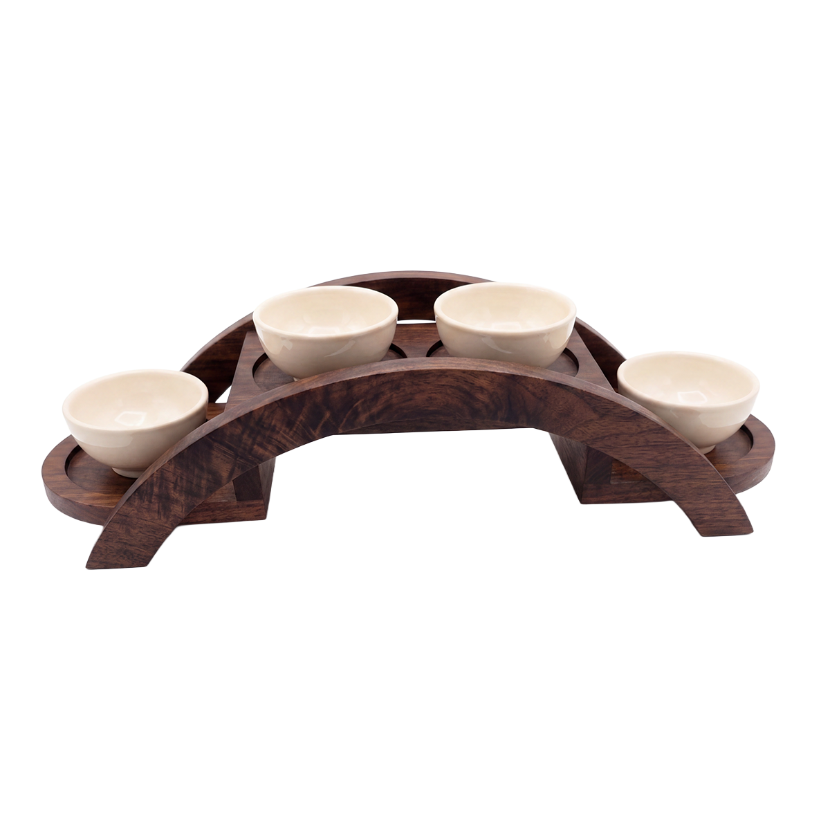 Serve Walnut 4 Bowl Riser Set 470x150x120mm
