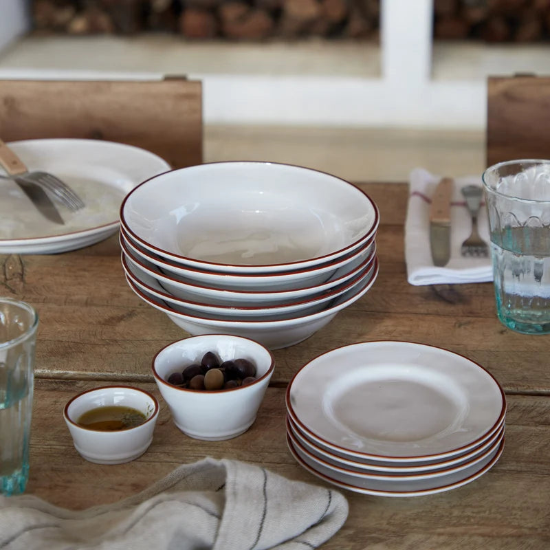 Beja White-Red Bread Plate 148mm