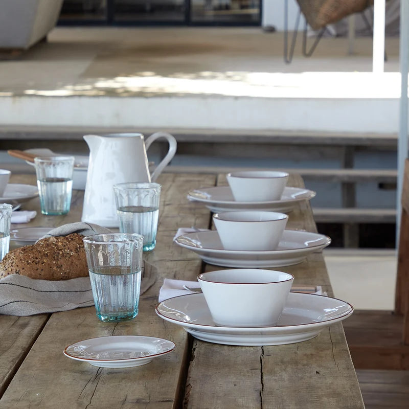 Beja White-Red Bread Plate 148mm