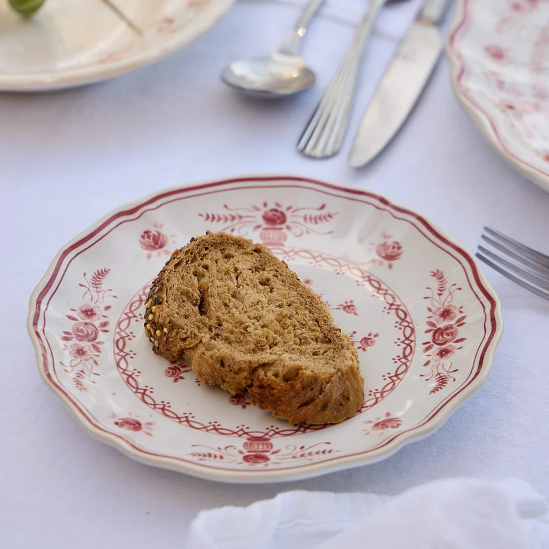 Vila White-Red Appetizer Plate 168mm