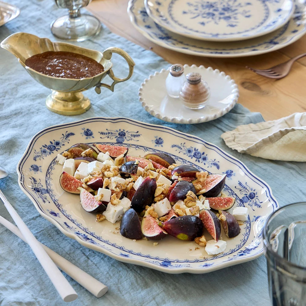 Vila Beige-Blue Oval Platter 320mm