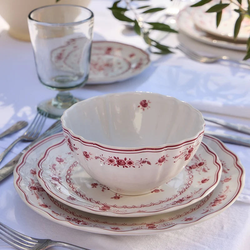 Vila White-Red Soup/Cereal Bowl 162mm