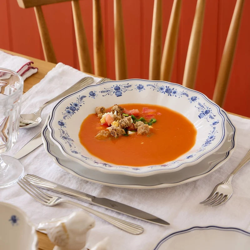 Vila White-Blue Soup/Pasta Plate 245mm