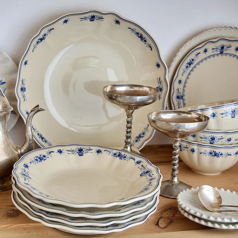 Vila Beige-Blue Pasta/Serving Bowl 340mm