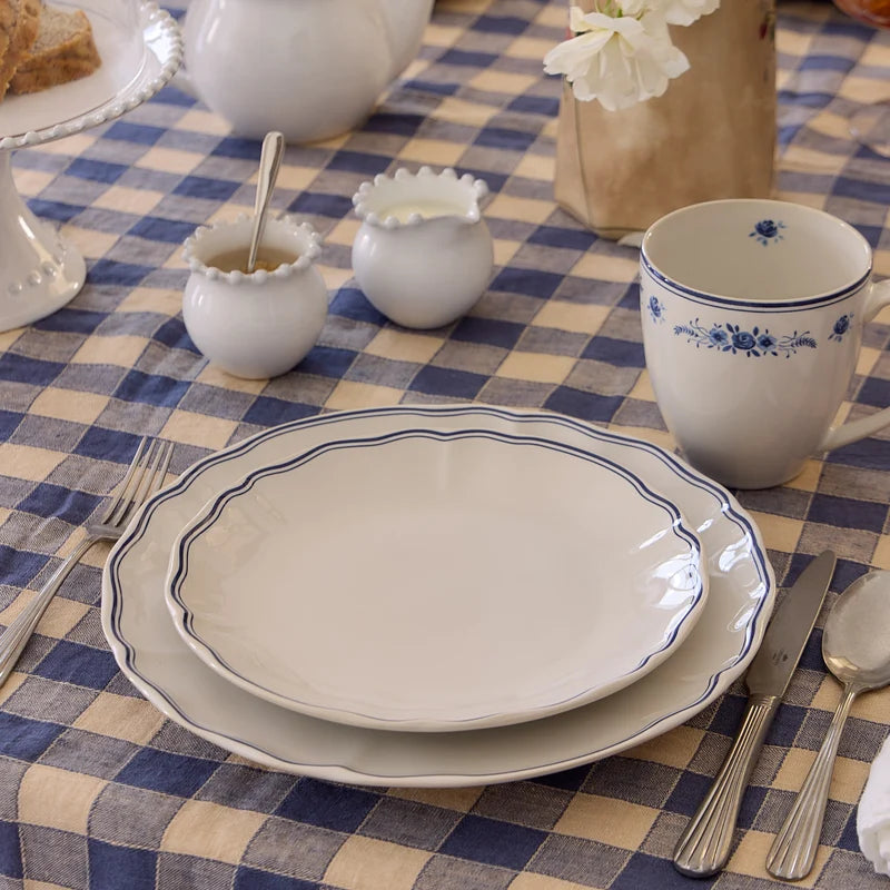 Vila White-Blue Filet Dinner Plate 270mm