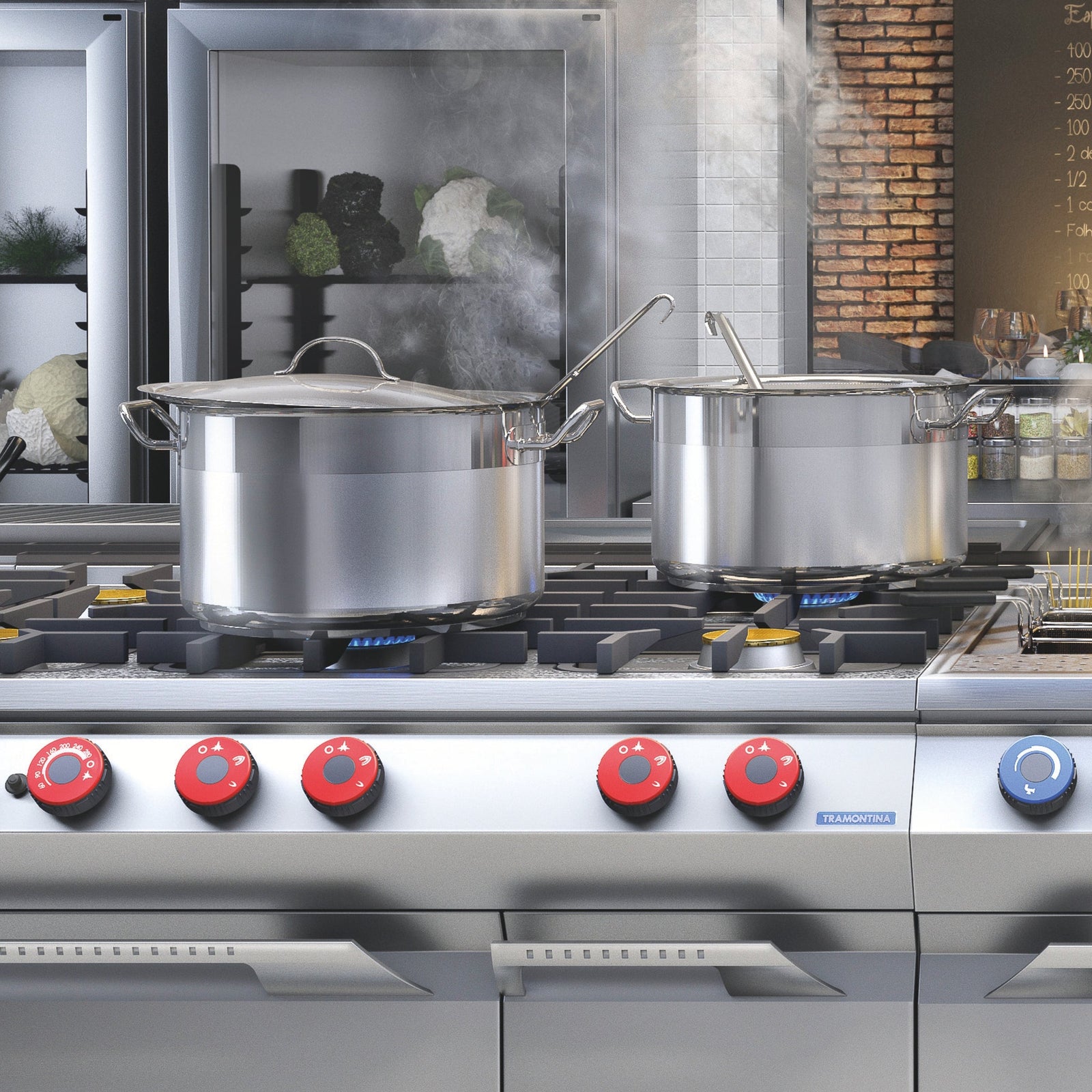 TM62645/500 Tramontina  Professional Casserole Stainless Steel 500mm58.0lt Tomkin Australia Hospitality Supplies