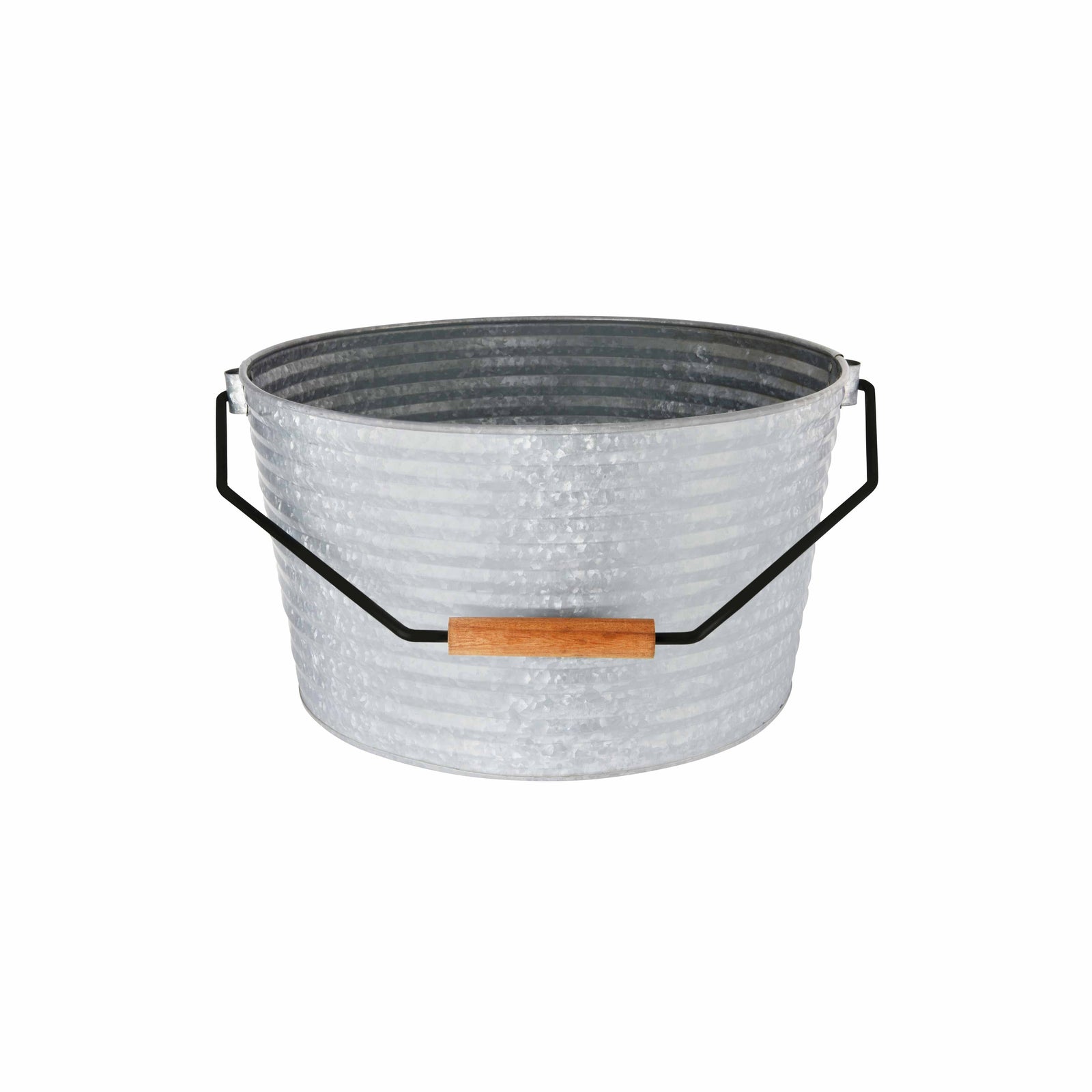78690 Chef Inox Coney Island Beverage Tub Galvanised with Black Handle 450x340mm Tomkin Australia Hospitality Supplies