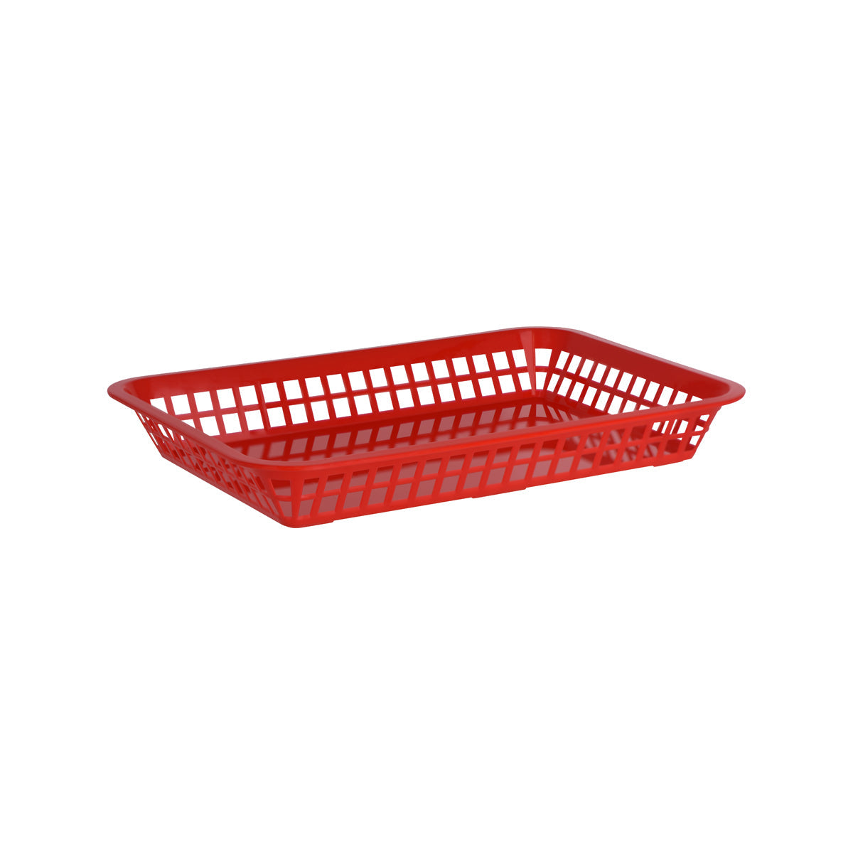 78697 Chef Inox Coney Island Rectangular Basket Plastic Red 300x215mm Tomkin Australia Hospitality Supplies