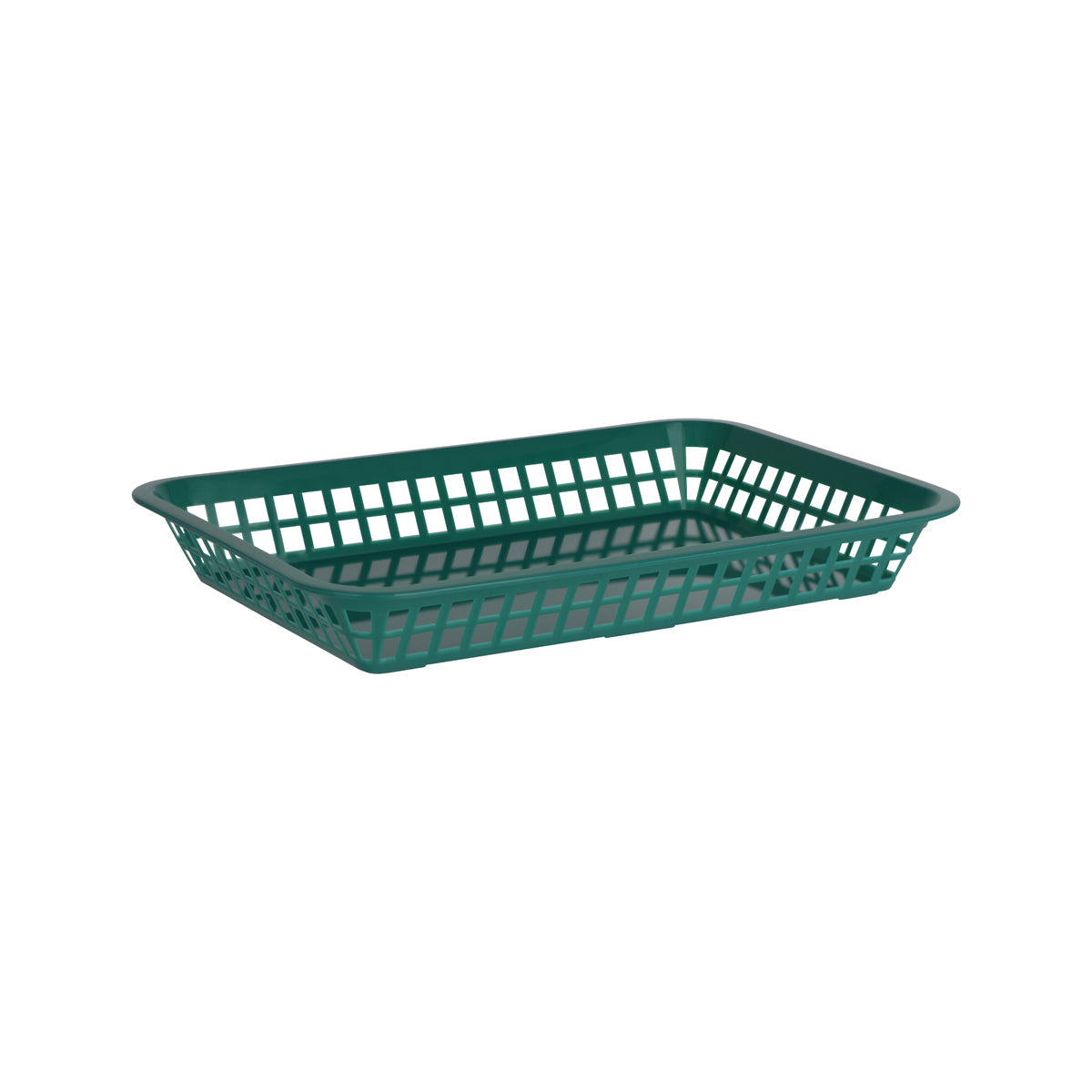 78698 Chef Inox Coney Island Rectangular Basket Plastic Forest Green 300x215mm Tomkin Australia Hospitality Supplies