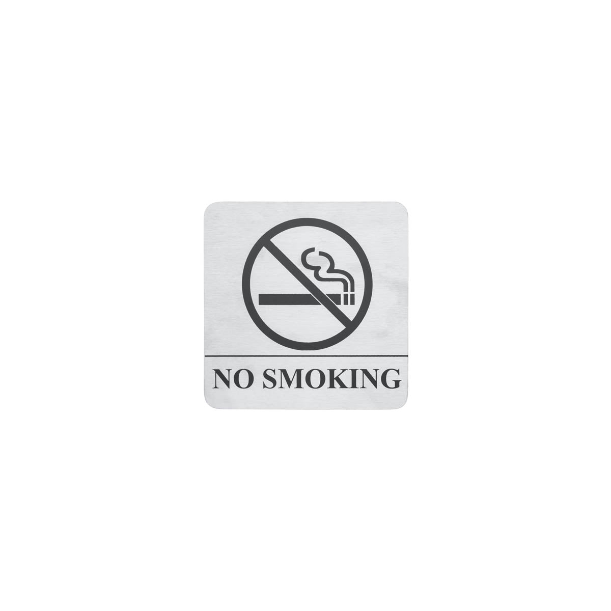 81332 Chef Inox Wall Sign "NO SMOKING" Stainless Steel 130x130mm Pack of 2 Tomkin Australia Hospitality Supplies