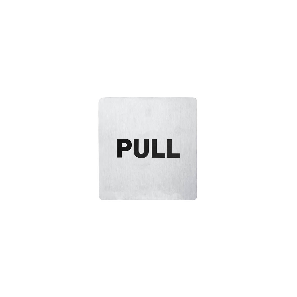 81334 Chef Inox Wall Sign "PULL" Stainless Steel 110x110mm Pack of 2 Tomkin Australia Hospitality Supplies
