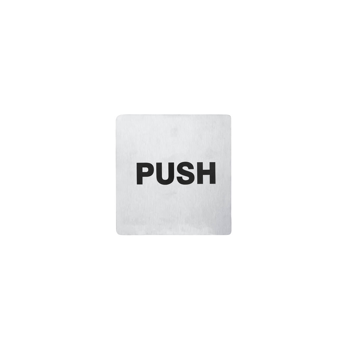 81335 Chef Inox Wall Sign &quot;PUSH&quot; Stainless Steel 110x110mm Pack of 2 Tomkin Australia Hospitality Supplies