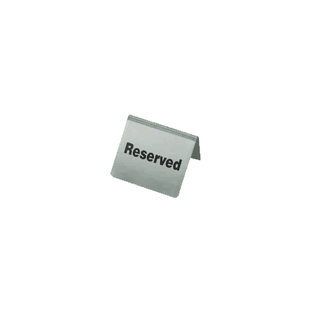 Table Sign "RESERVED" Stainless Steel 63x55mm Pack of 10