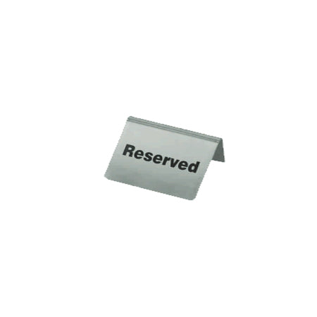 Table Sign &quot;RESERVED&quot; Stainless Steel 100x43mm Pack of 10