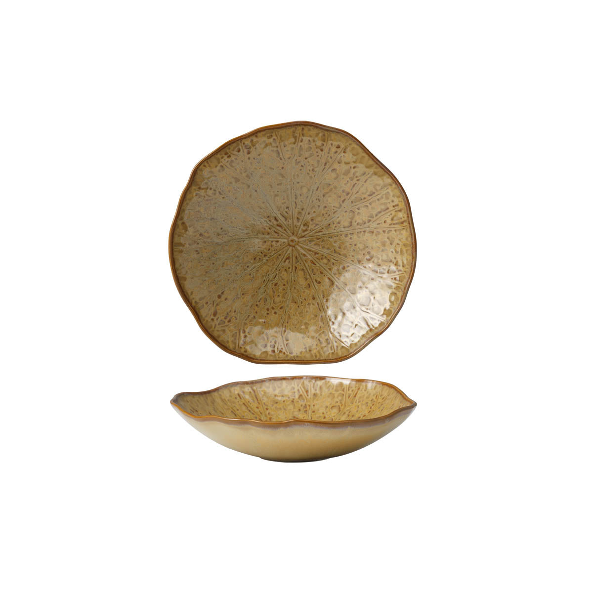 902112 Tablekraft Fusion Lotus Deep Coupe Plate 210mm Cinnamon Tomkin Australia Hospitality Supplies