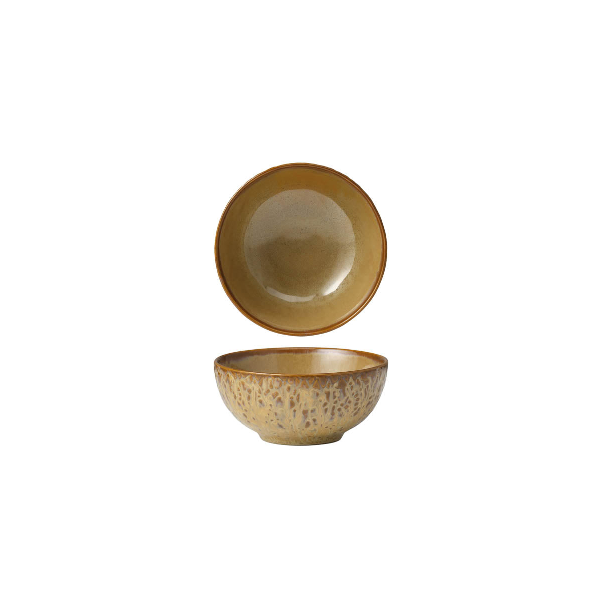 902119 Tablekraft Fusion Lotus Footed Rice Bowl 118mm Cinnamon Tomkin Australia Hospitality Supplies