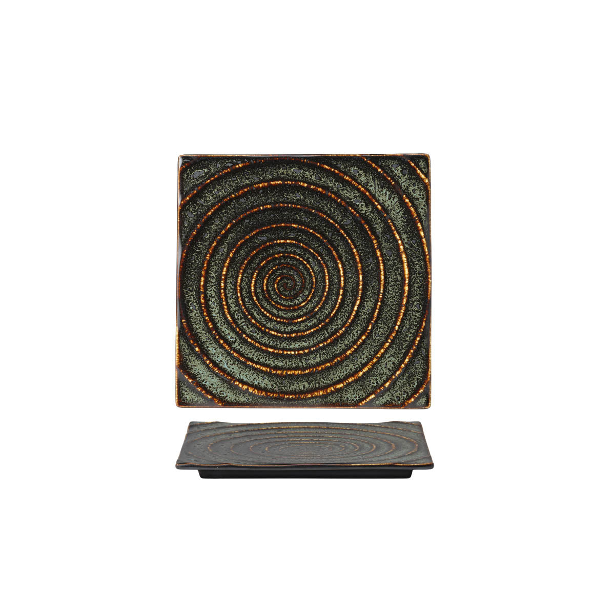 902230 Tablekraft Fusion Square Tile Plate 205mm Patina Tomkin Australia Hospitality Supplies