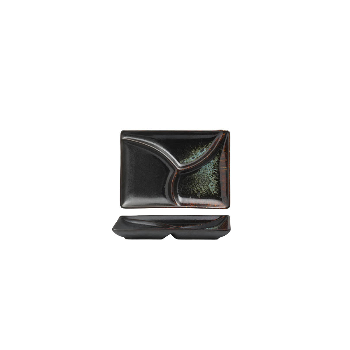 Fusion 3 Compartment Dip Dish 180x130mm Patina