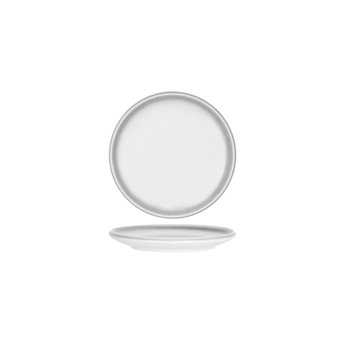 903001 Tablekraft Frosted Steel Round Coupe Plate 200x18mm Tomkin Australia Hospitality Supplies