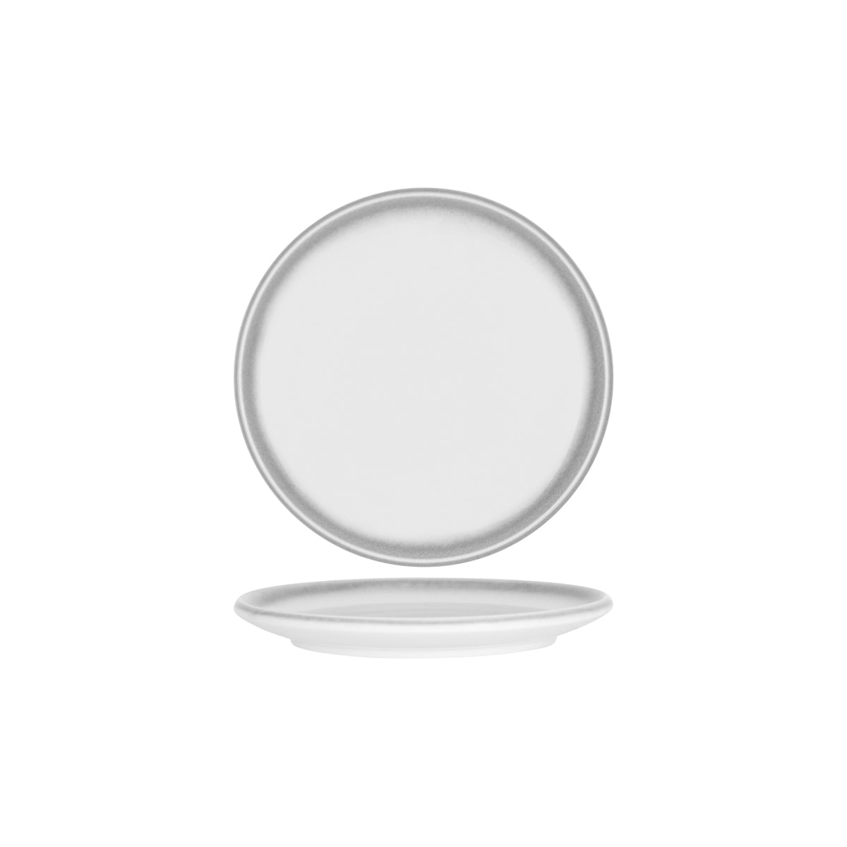 903002 Tablekraft Frosted Steel Round Coupe Plate 245x22mm Tomkin Australia Hospitality Supplies