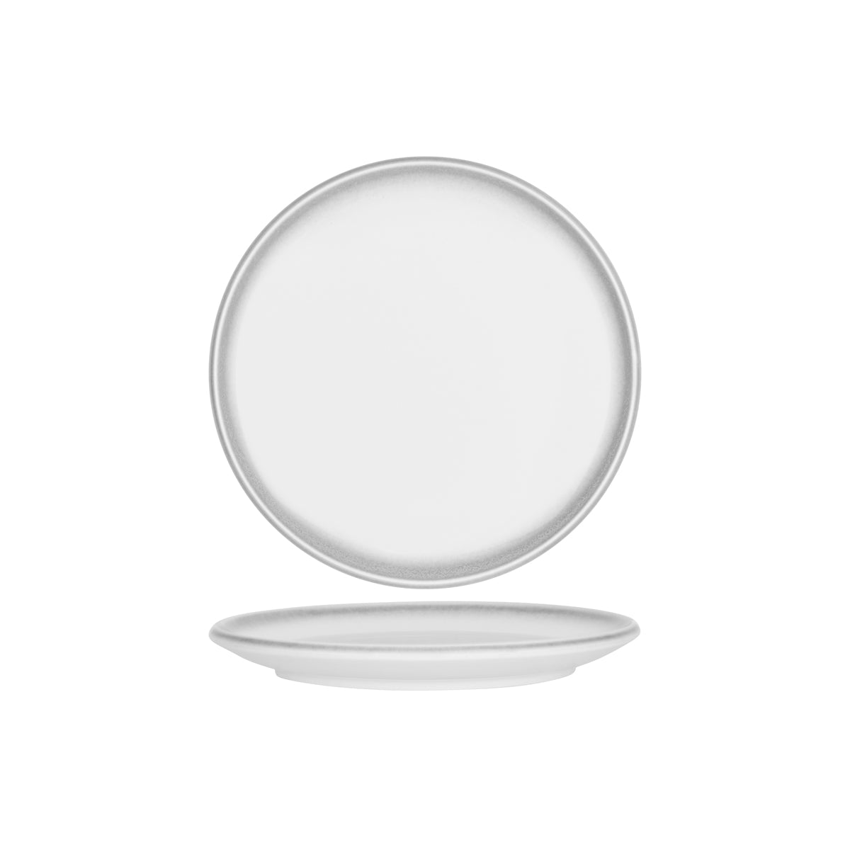 903003 Tablekraft Frosted Steel Round Coupe Plate 280x23mm Tomkin Australia Hospitality Supplies