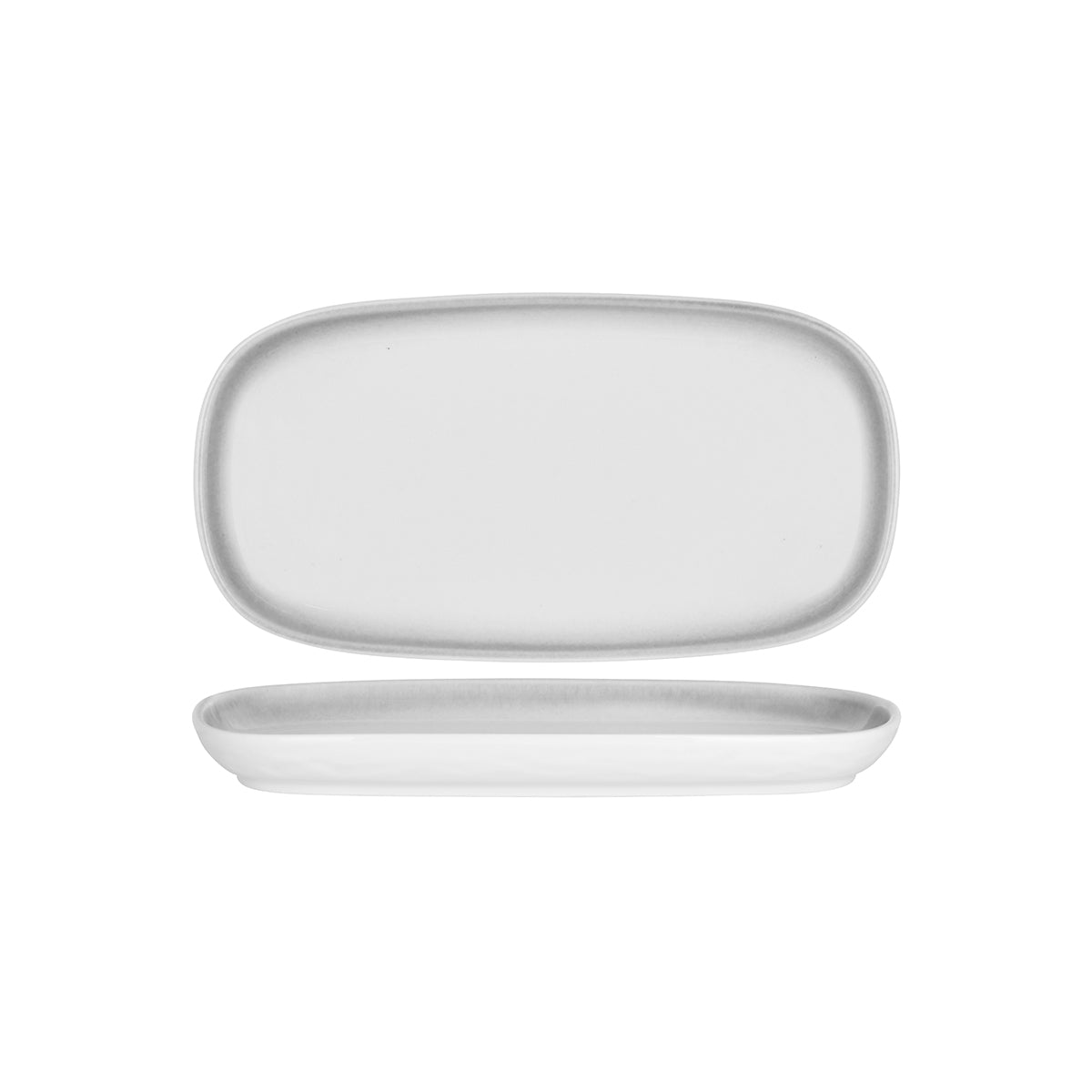 903014 Tablekraft Frosted Steel Rectangular Coupe Platter 350x186mm Tomkin Australia Hospitality Supplies