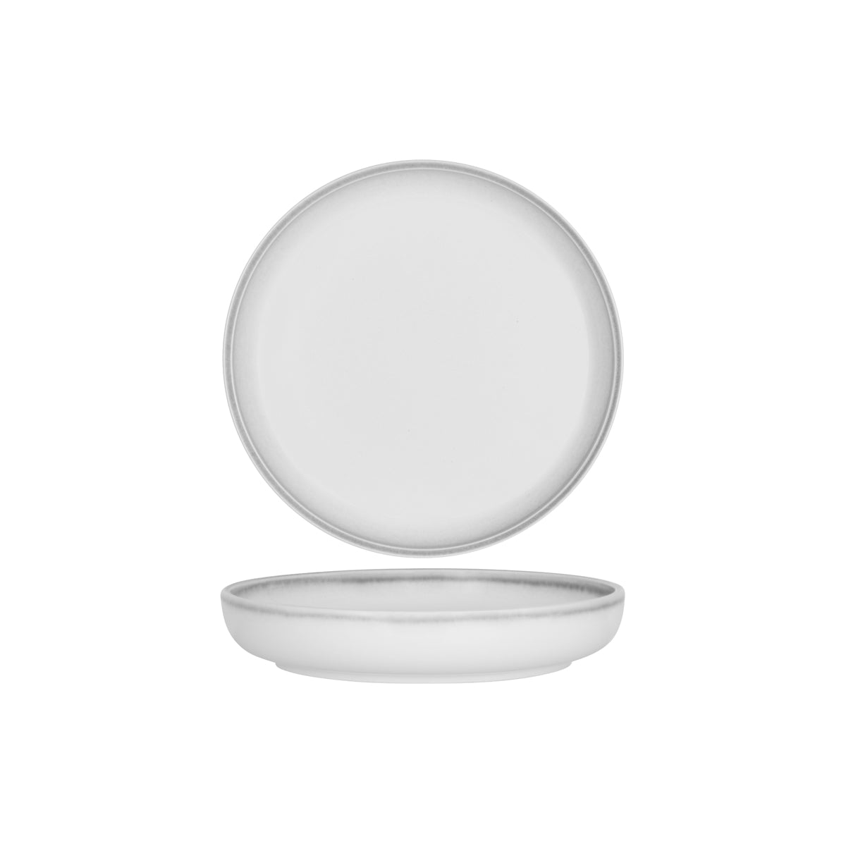 903021 Tablekraft Frosted Steel Round Deep Coupe Plate 251x42mm Tomkin Australia Hospitality Supplies